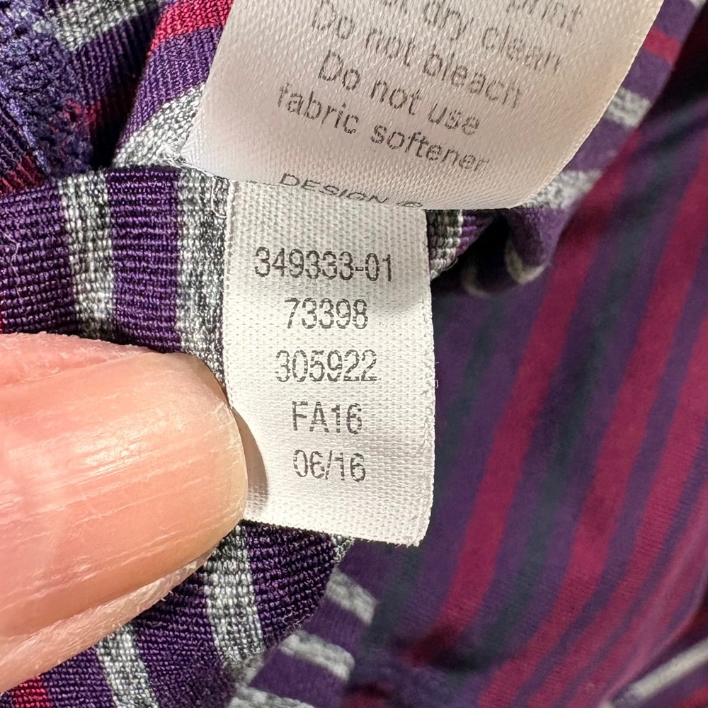 Athleta Striped High Rise Leggings Purple Burgundy Grey Small 349333-01 FA16 - Picture 5 of 11